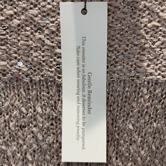 Chicos Sequin Shine Maya Pullover Sweater - Soft Orchid - Size 1 - NWT - Picture 5 of 11